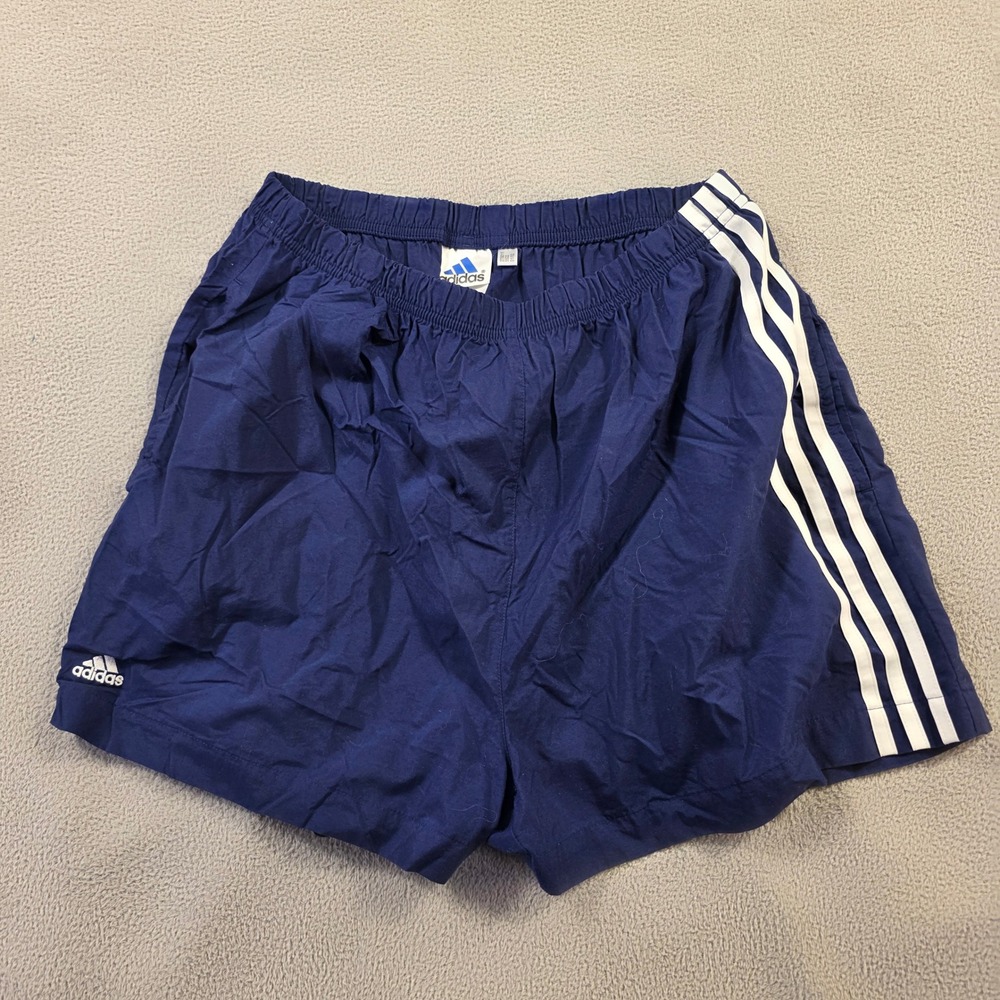 Vintage Adidas Shorts Mens 28x3 Navy Blue 3-Stripe Vintage Streetwear Running